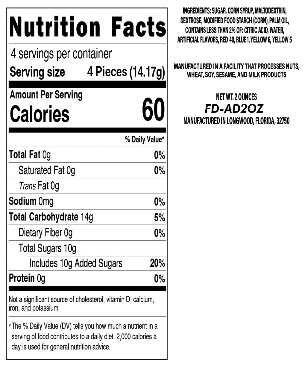 Freeze Dried Candy Air Dreamers Variety Pack Crunch Treats Assorted Flavors 2oz Resealable Bag
