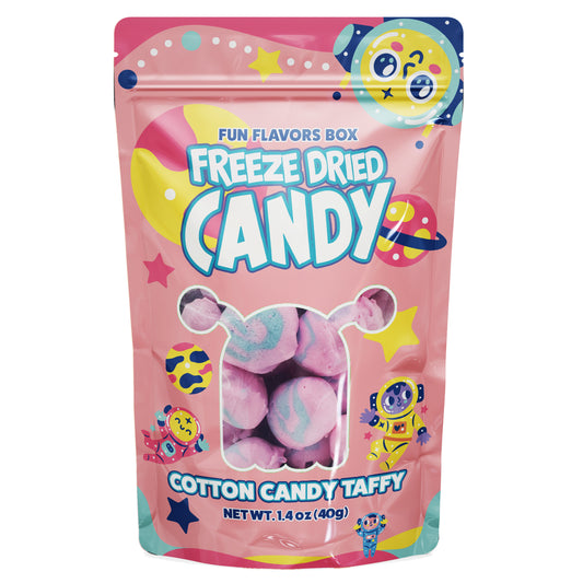 Freeze Dried Cotton Candy Taffy Crunchy Treats 1.4 oz Crunchy Candy Snack – Space Theme Party Favor Gift Idea