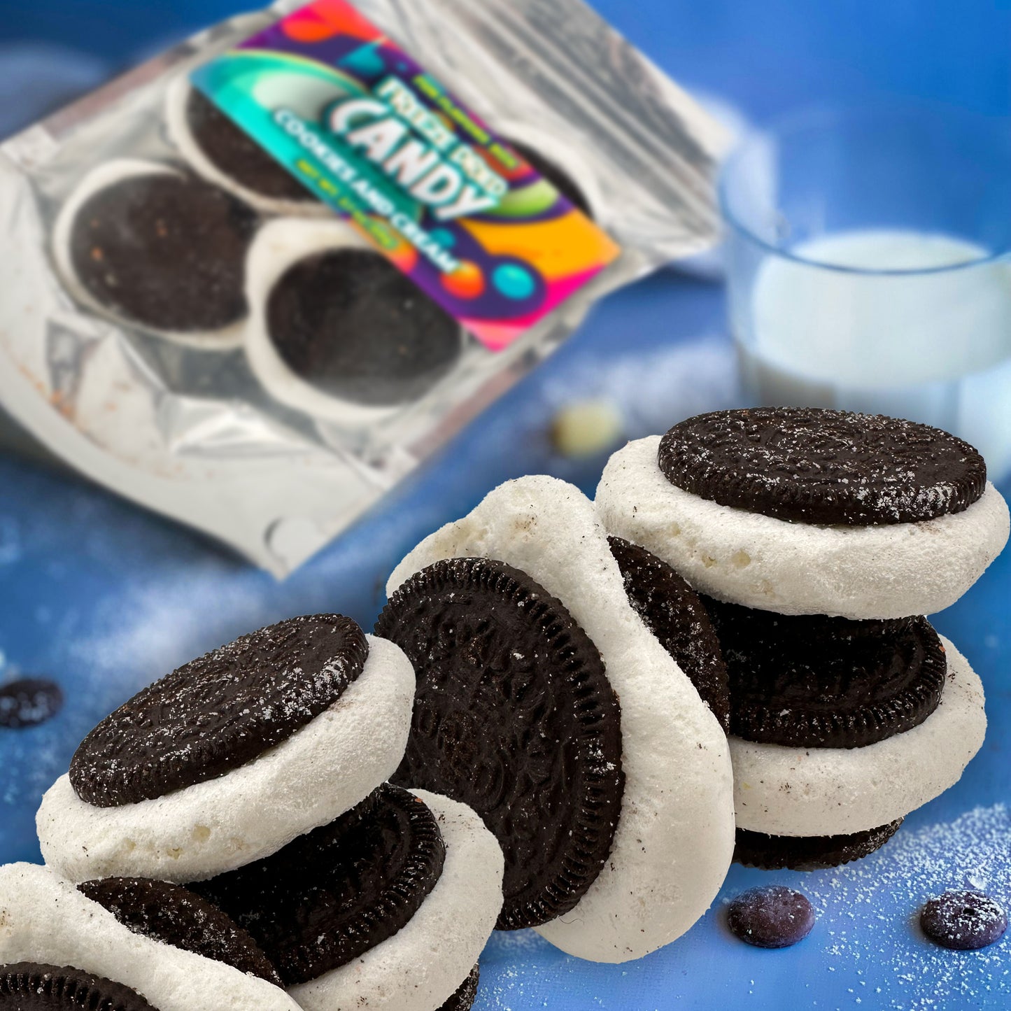 Freeze Dried Candy Cosmic Duos Chocolate Vanilla Cookie Crunch Treats, 2.1 oz
