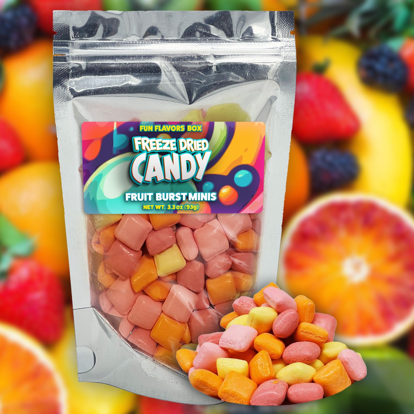 Freeze Dried Candy Fruit Burst Minis Variety Pack – Crunchy Candy Snack – Space Theme Party Favor Gift Idea