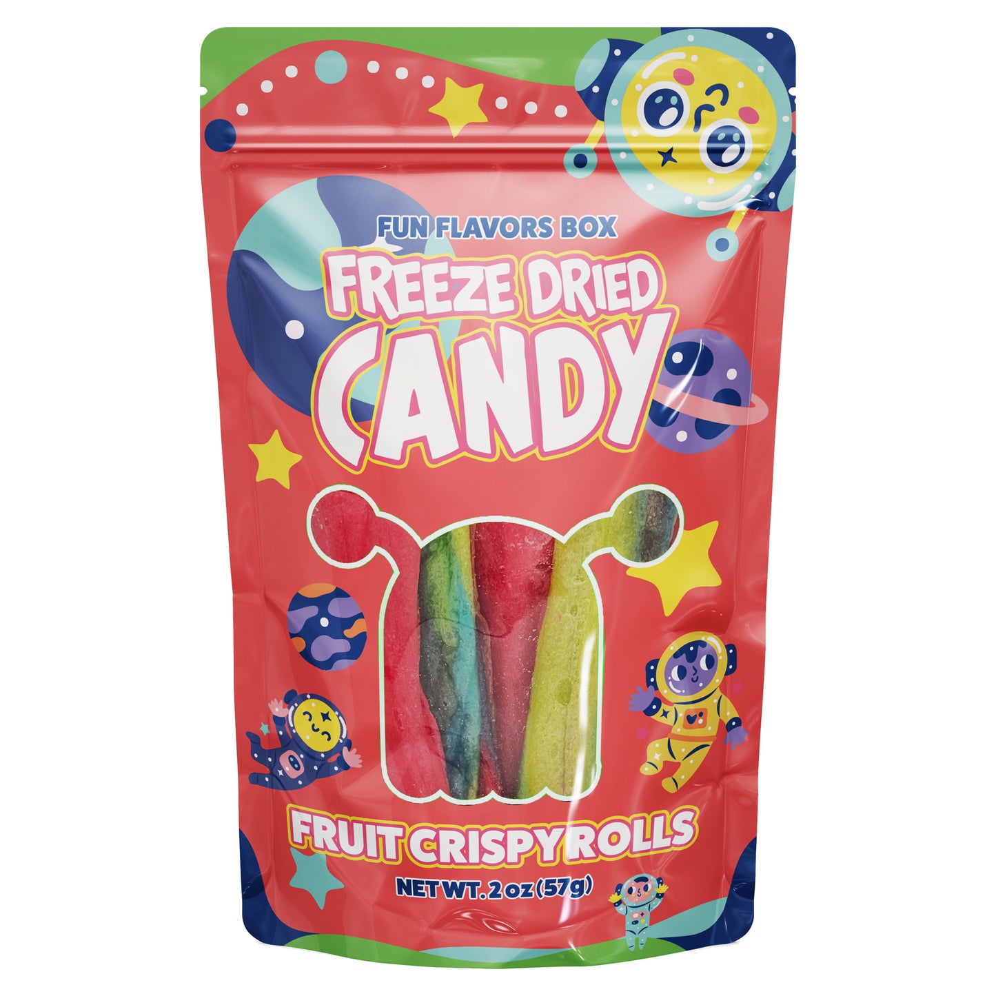 Freeze Dried Candy Fruit Crispy Rolls Variety Pack- Crunchy Candy Snack- Space Theme Party Favor Gift Idea