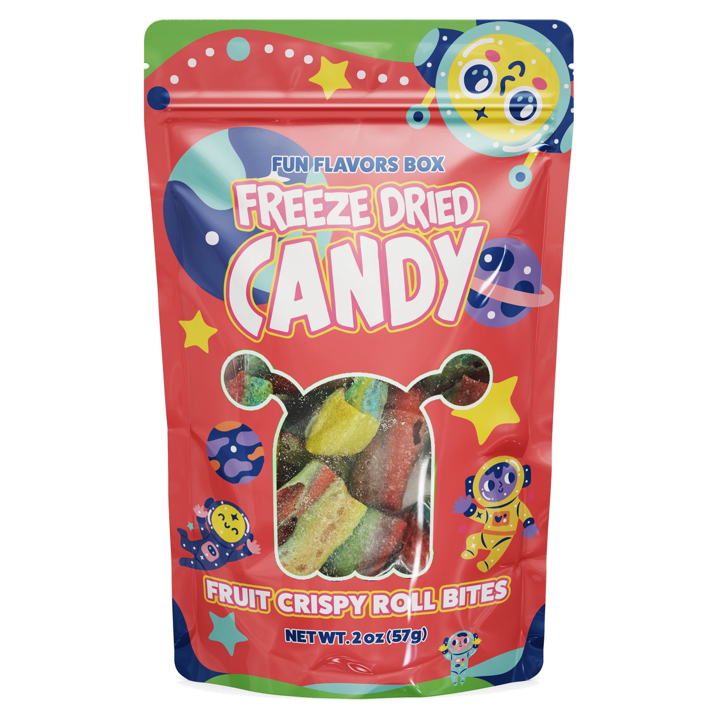Freeze Dried Candy Fruit Crispy Roll Bites Variety Pack Crunch Candy Snack 2 oz