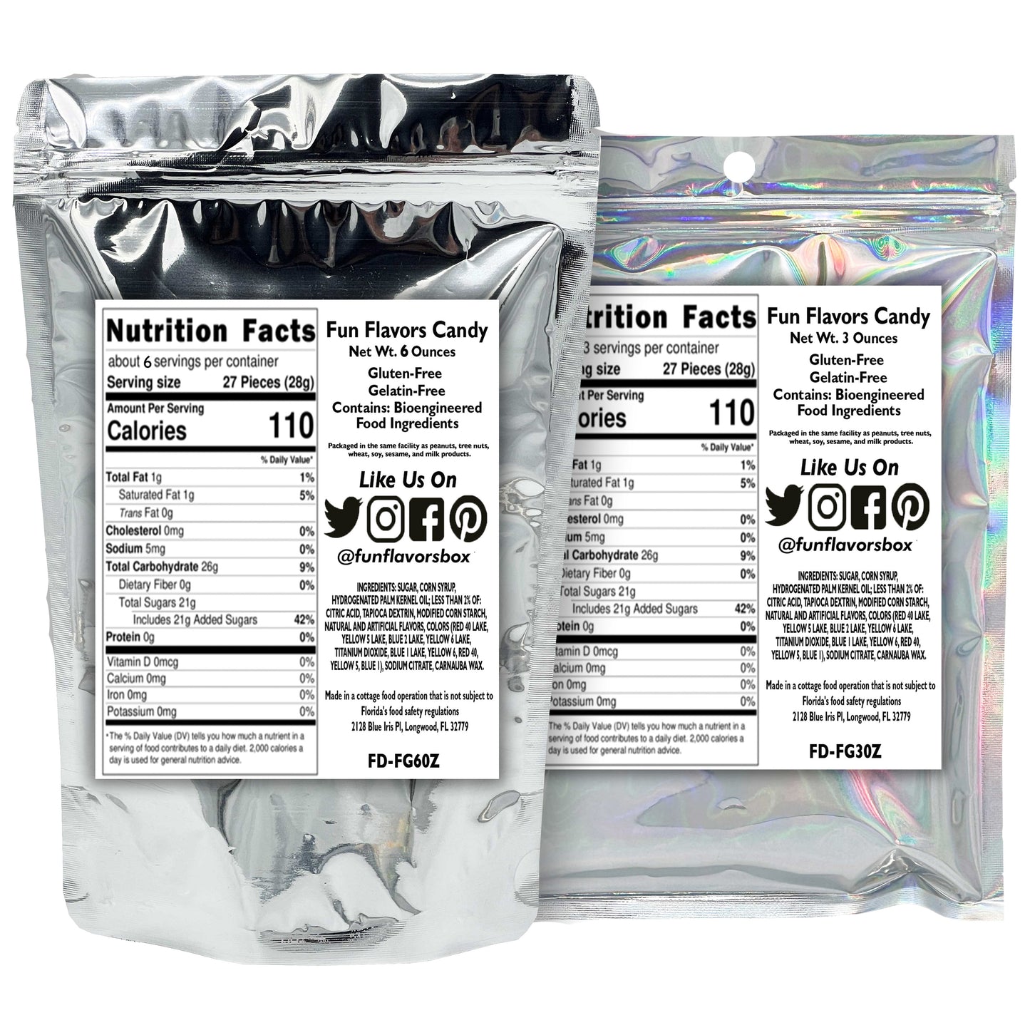 Freeze Dried Fruit Candy Originals Variety Pack Crunch Treats, 6 oz and 3 oz Sampler