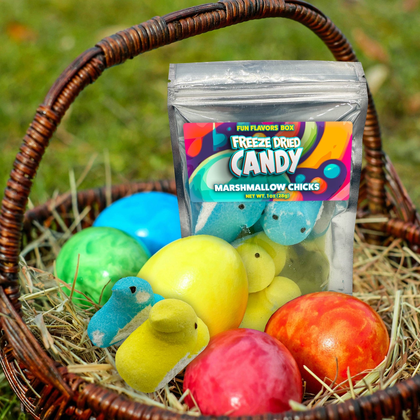 Freeze Dried Candy Marshmallow Chicks Unique Exotic Crunchy Easter Treats 1 oz