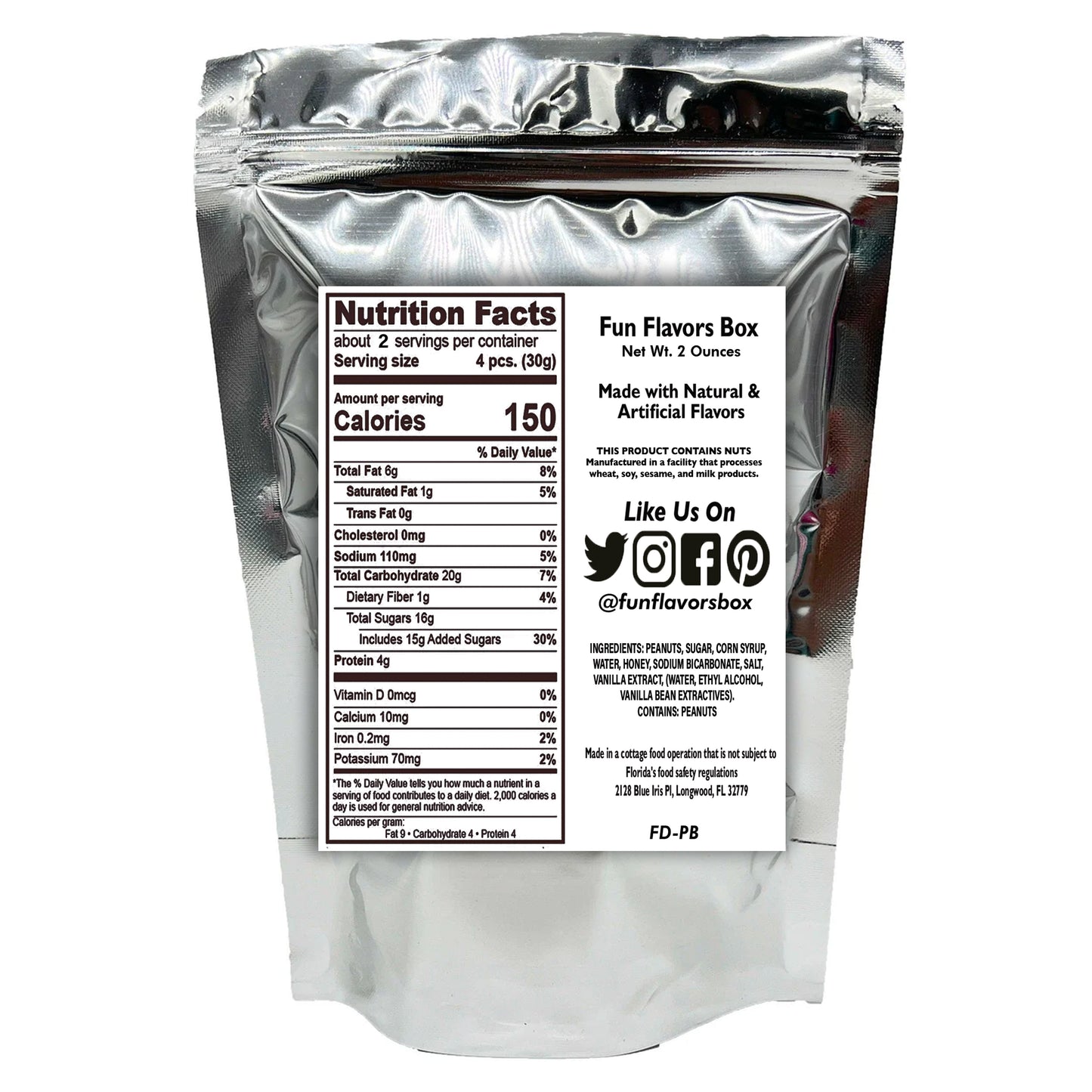 Freeze Dried Candy Peanut Brittle Crunchy Treats Space Snacks Theme Party Favor Gift Idea, 2 oz