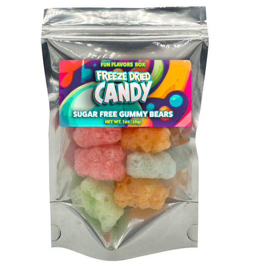 Sugar Free Freeze-Dried Gummy Bears Variety Pack – Crunch Candy Treats, 1 oz