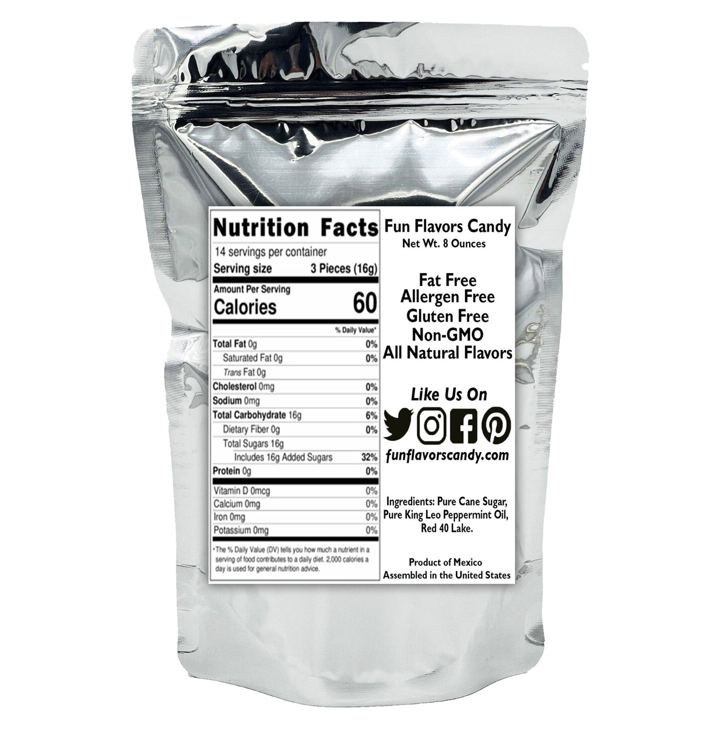 Soft Peppermint Puffs Candy, Gluten-Free, Kosher, Half Pound 8 oz