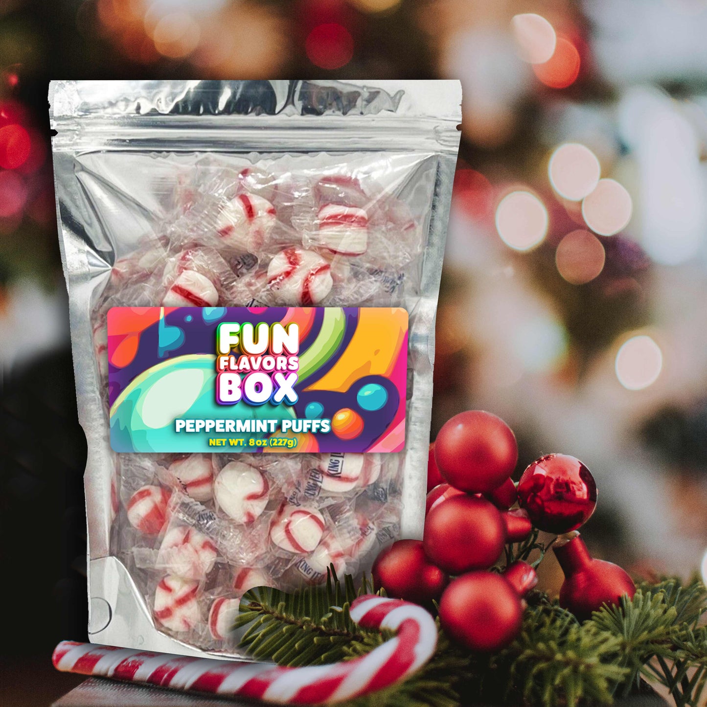 Soft Peppermint Puffs Candy, Gluten-Free, Kosher, Half Pound 8 oz