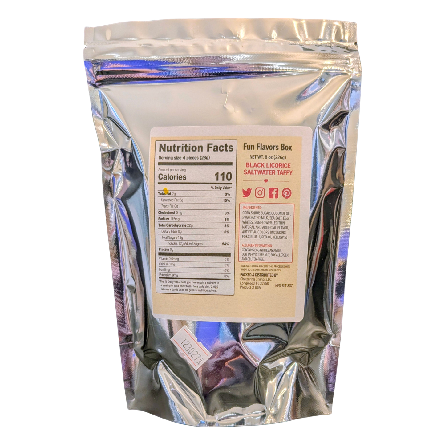 Black Licorice Saltwater Taffy – 8 oz