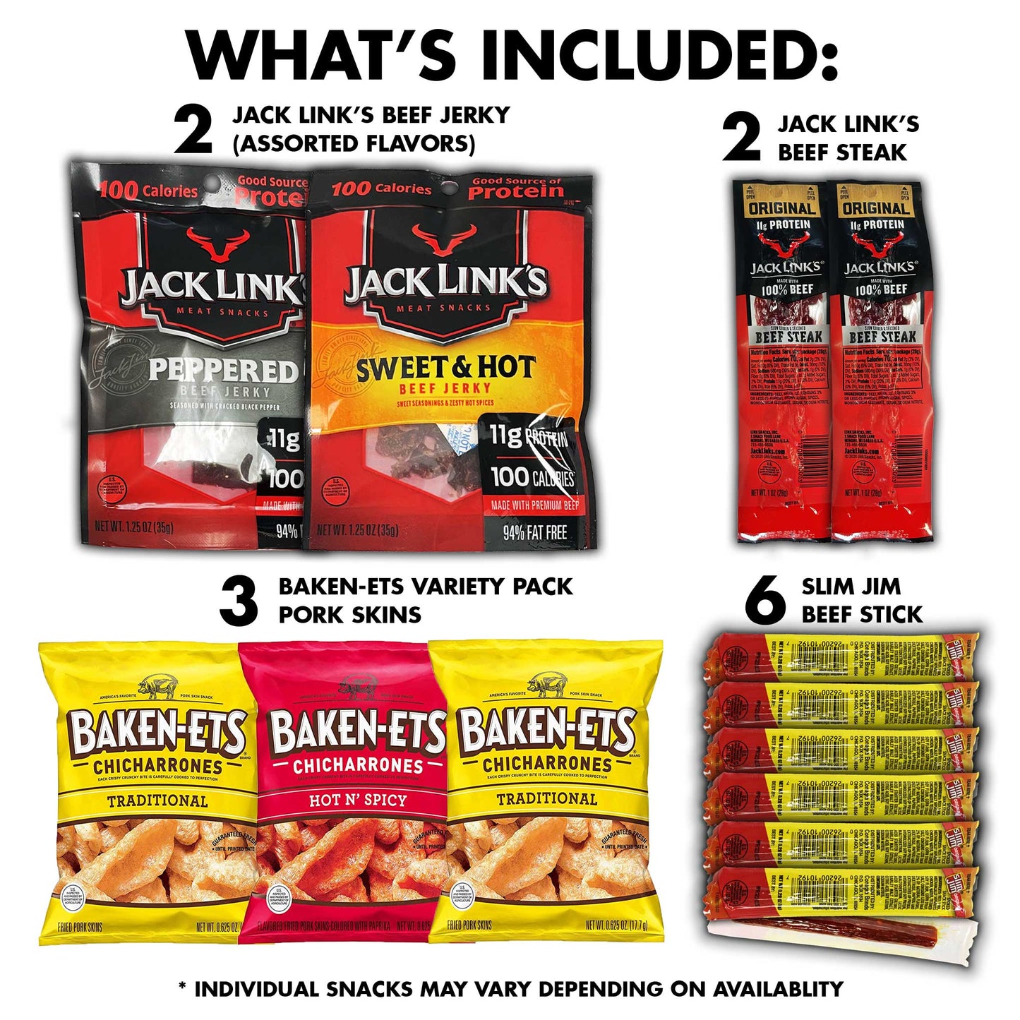 Favorites Deluxe Meat Lover Care Package Variety Pack, Beef Jerky, Steak, Pork Skins, Snack Gift Box