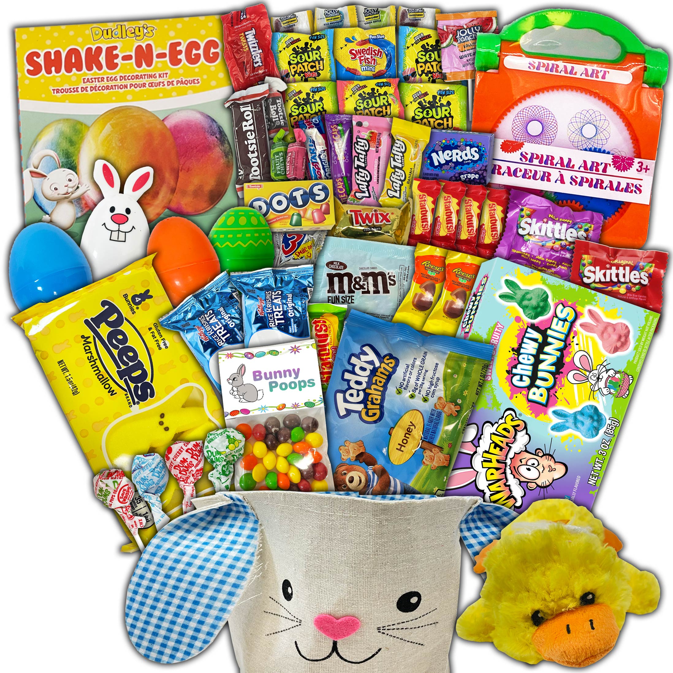 Fun Flavors Box Easter Blue Bunny Gift Basket Snack Care Package 50 ...