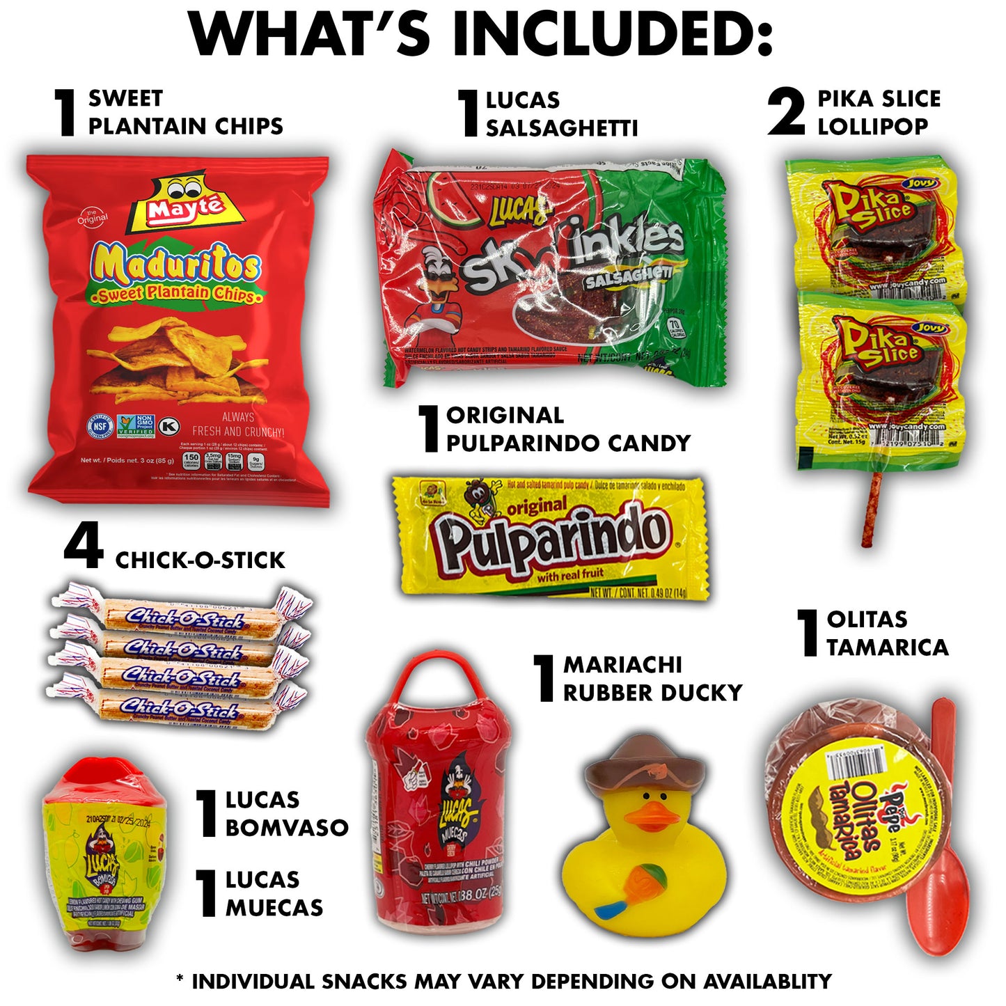 Cinco de Mayo Mexican Fiesta Candy Bag, Spicy, Sweet and Sour Treats with Mystery Rubber Duck
