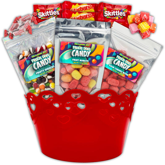 Valentine's Freeze-Dried Candy Gift Basket - 16 Count Variety Pack Care Package