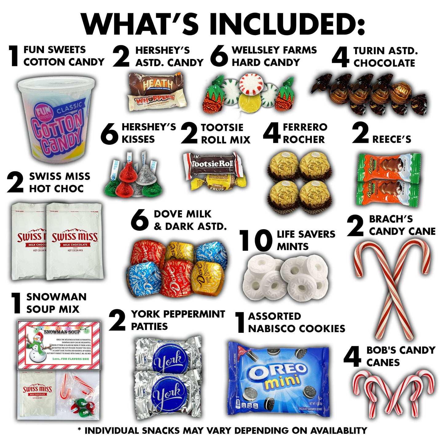 Copy of Christmas Gift Box Care Package 50 Count Variety Pack of Sweet Treats Snack Box Sampler