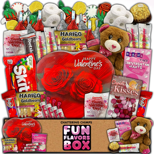 Valentines Day Candy Snack Gift Box 50 Count Variety Pack Care Package