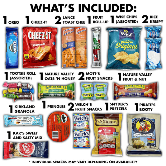 Favorite Premium Snack Gift Box Variety Pack 20 Count College Care Package Sampler