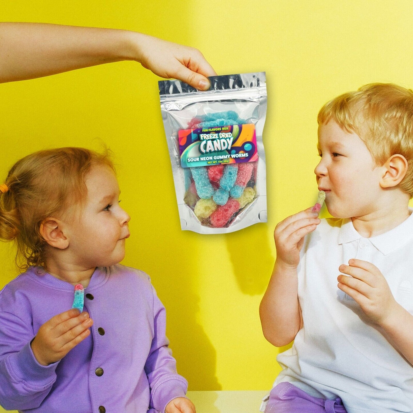 Fun Flavors Box Freeze Dried Sour Gummy Taffy Candy 5 Count Variety Gift Box