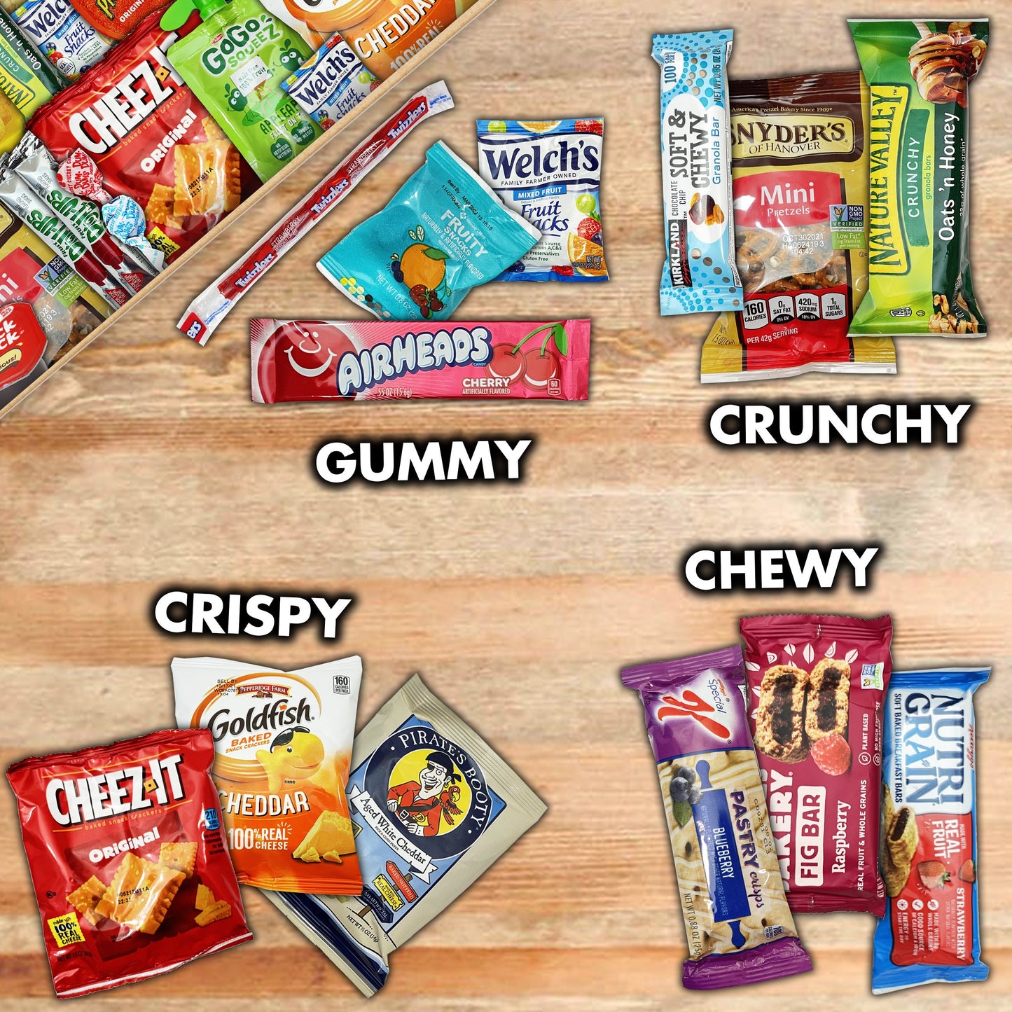 Deluxe Healthy Nut Free Snack Gift Box 45 Count Snack Care Package Employee Appreciation Gifts College Students Fun Flavors Snack Sampler