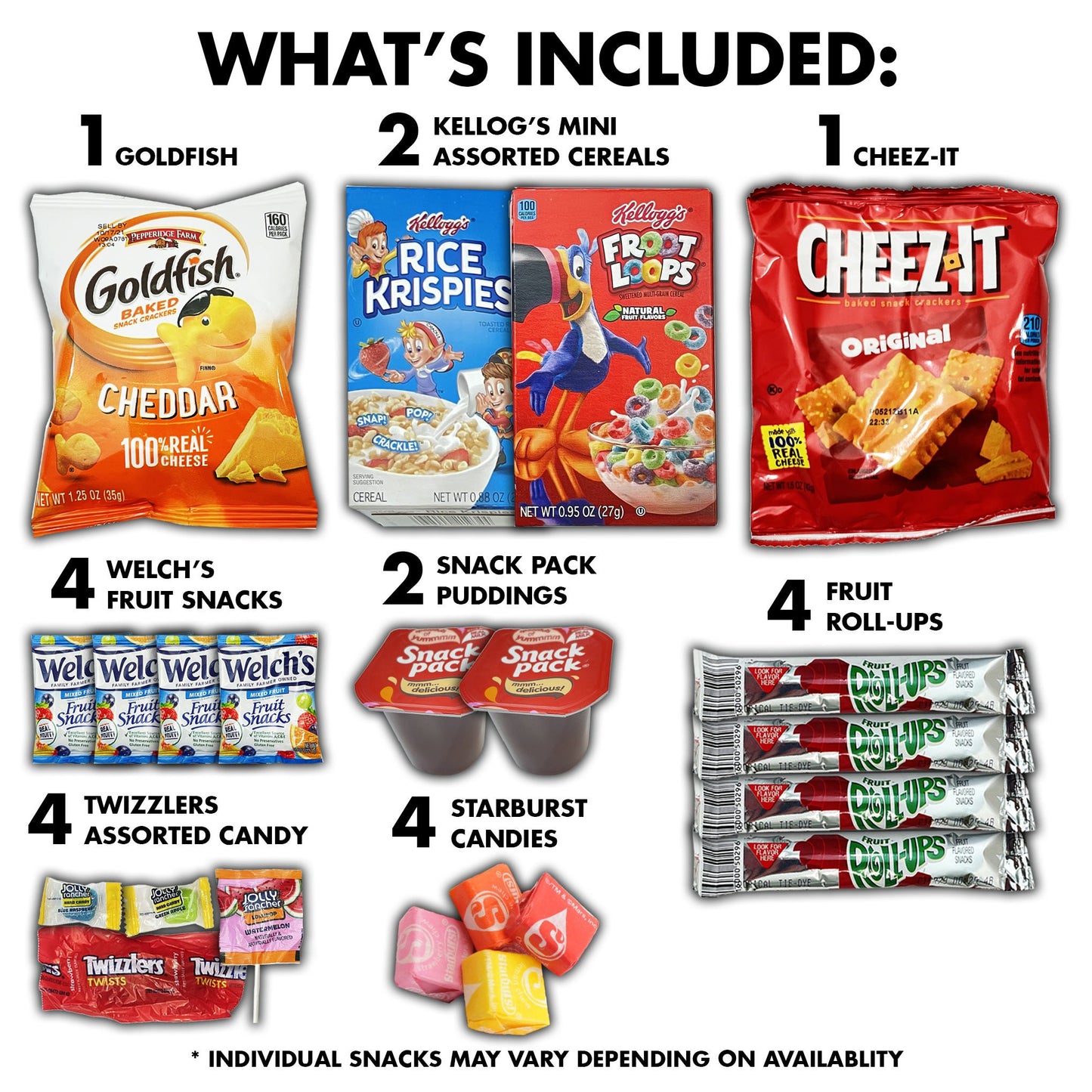 Family Snack Box Variety Pack Care Package 40 Count Lunchbox Snacks