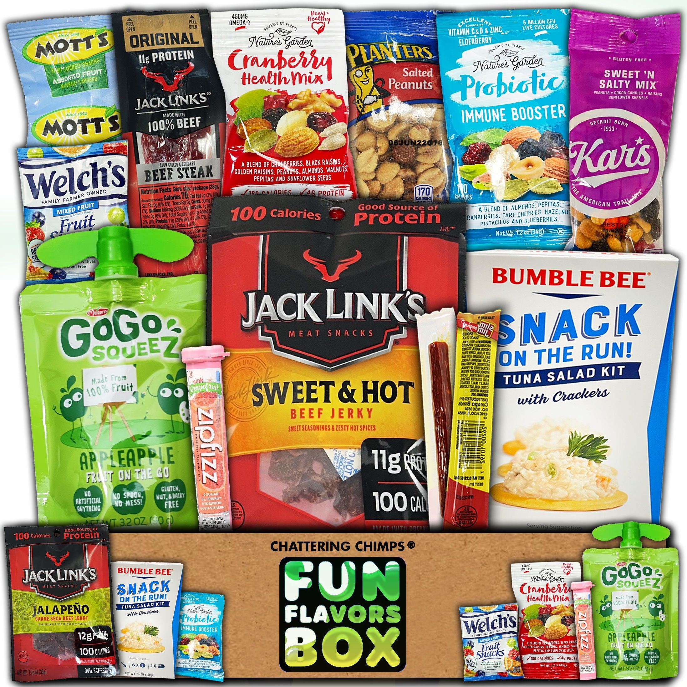 30 count Care Package - Gift Snack Box with Variety of Nuts, Jerky & Snacks  - Low Carb