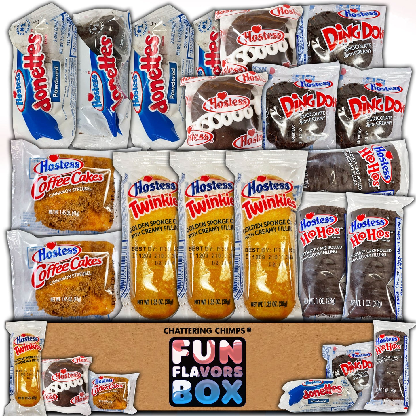 Sweet Pastry Variety Pack Lunch Box Snacks 16 Count Dessert Snack Bundle Care Package for Her Him Valentines Day Gift Box