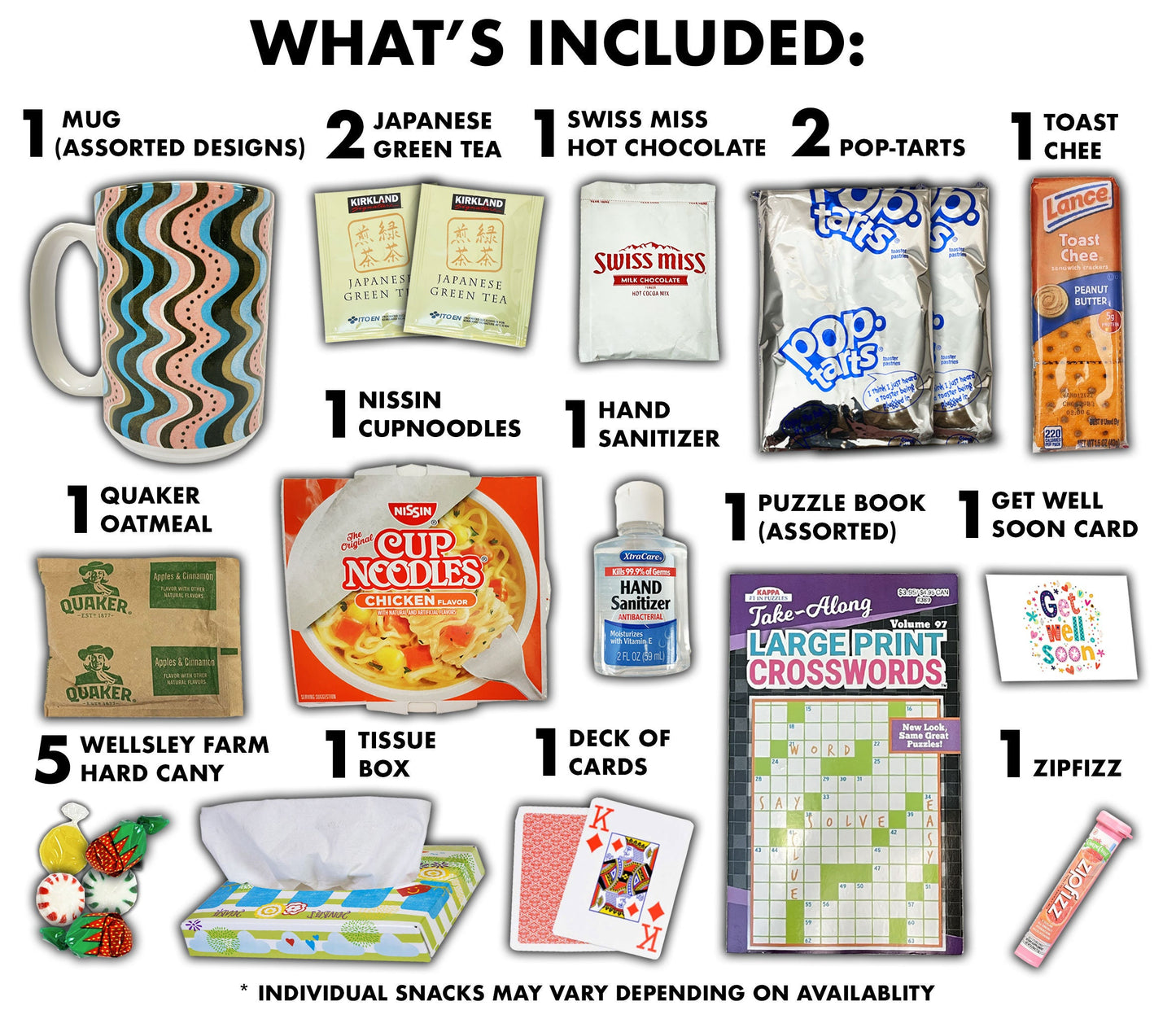 Get Well Soon Care Package Variety Pack Gift, Sending a Hug, Care Package