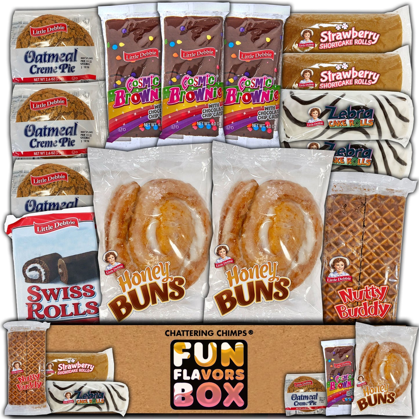 Premium Pastries Snack Box Variety Pack 16 Count Dessert Care Package
