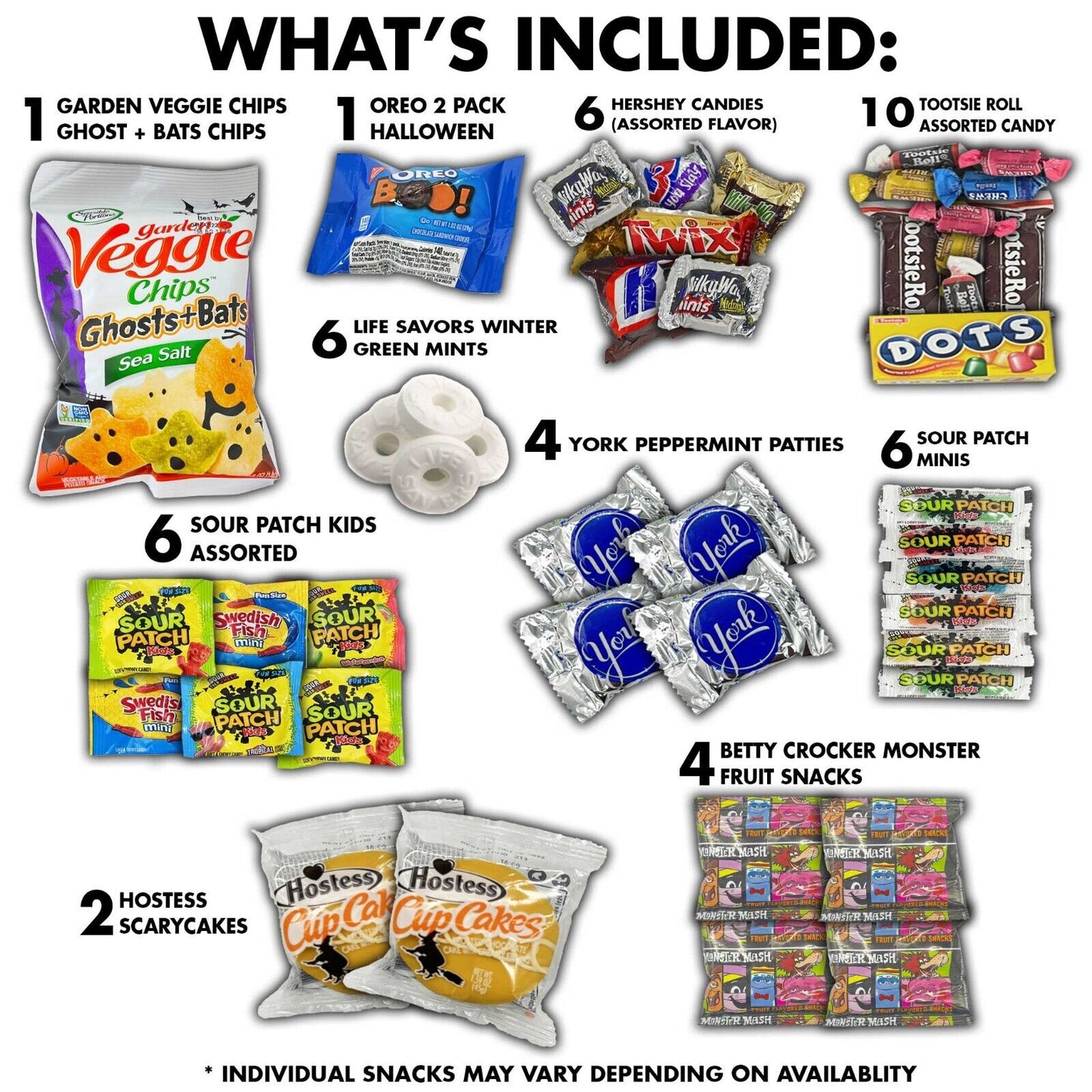 Halloween Snack Candy Gift Box Variety Pack 100 Count Trick or Treat Care Package