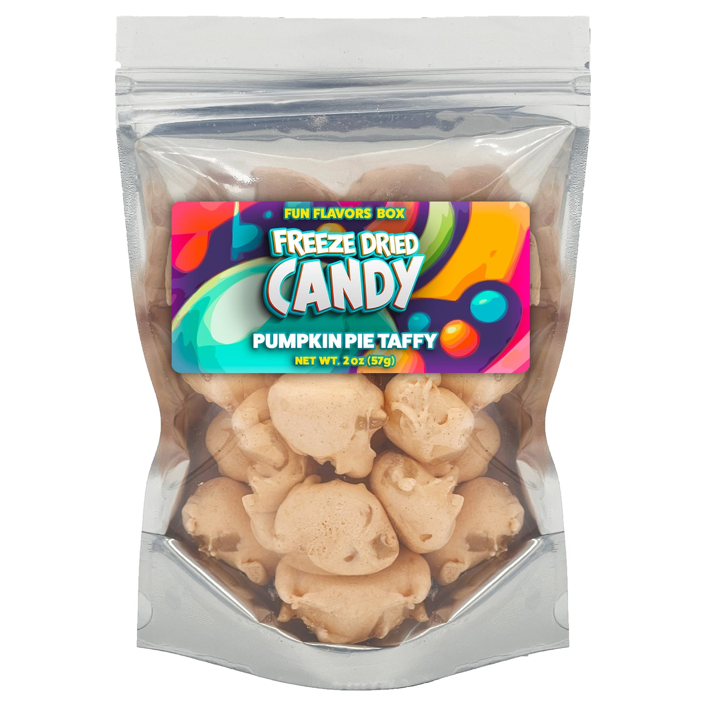 FUN FLAVORS BOX Freeze Dried Candy Pumpkin Pie Taffy Crispy Treats, 2oz