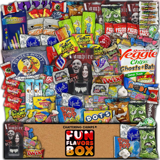 Halloween Favorite Gift Box College Fall Care Package 100 Count Snack Box Variety Pack Personalized Halloween Lovers Gift