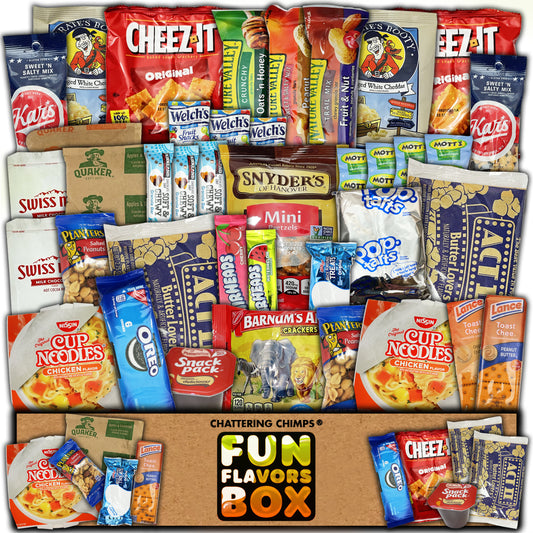 Favorites Snack Gift Box College Care Package 40 Count Food Snacks Box For Roommates Office Thinking of You Fun Flavors Snack Care Gift Box