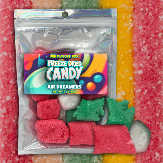 Freeze Dried Candy Air Dreamers Variety Pack Crunch Treats Assorted Flavors 2oz Resealable Bag