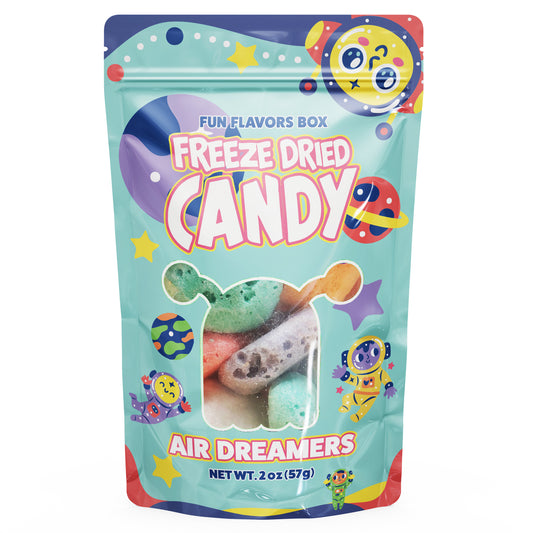 Freeze Dried Candy Air Dreamers Variety Pack Crunch Treats Assorted Flavors 2oz Resealable Bag