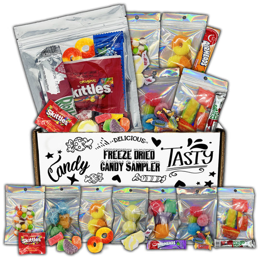 Freeze Dried Candy Sampler Variety Pack Gift Box- Crunchy and Airy or Chewy and Sticky- Taste the Transformation