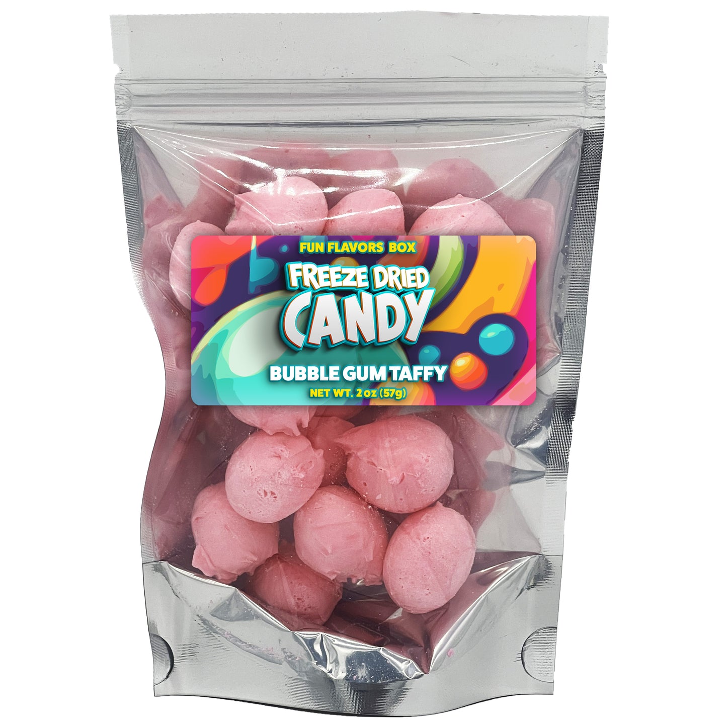 Freeze Dried Candy Bubble Gum Taffy Variety Pack – Crunch Candy Treats Space Theme Party Favor Gift Idea, 2 oz