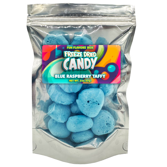 Freeze Dried Candy Blue Raspberry Taffy Crunchy Treats, 2oz