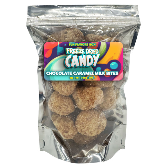 Freeze Dried Candy Chocolate Caramel Milk Bites Crunchy Treats – Space Theme Party Favor Gift Idea, 1.4 oz