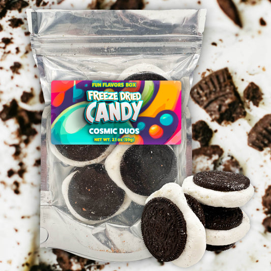 Freeze Dried Candy Cosmic Duos Chocolate Vanilla Cookie Crunch Treats, 2.1 oz