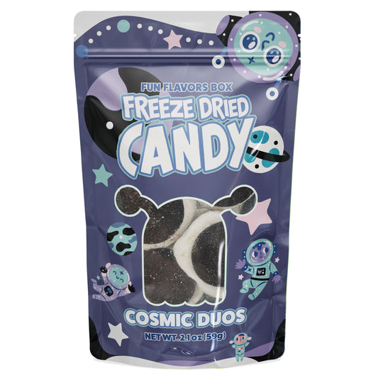 Freeze Dried Candy Cosmic Duos Chocolate Vanilla Cookie Crunch Treats, 2.1 oz