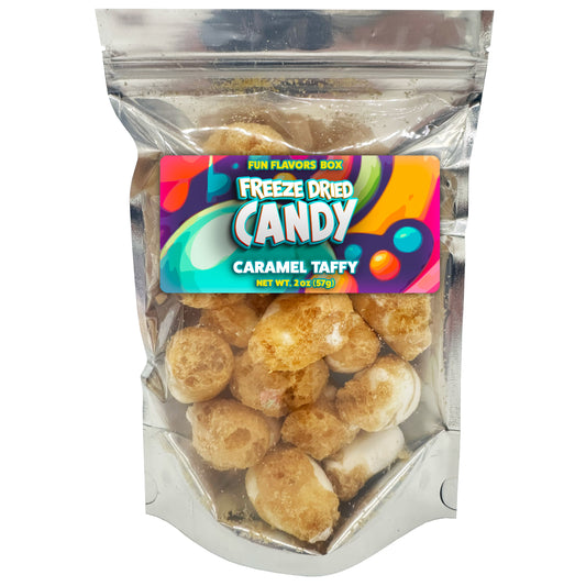 Freeze Dried Candy Caramel Swirl Taffy Crunchy Candy Treats, Space Theme Party Favor Gift Idea, 2oz