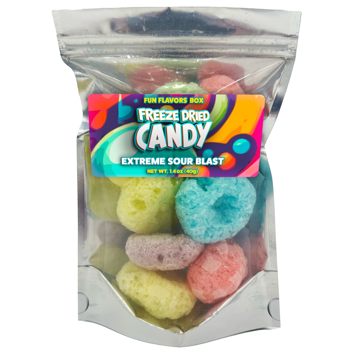 Freeze Dried Candy Extreme Sour Blast Intense Flavor Crunchy Treats 1.4 oz