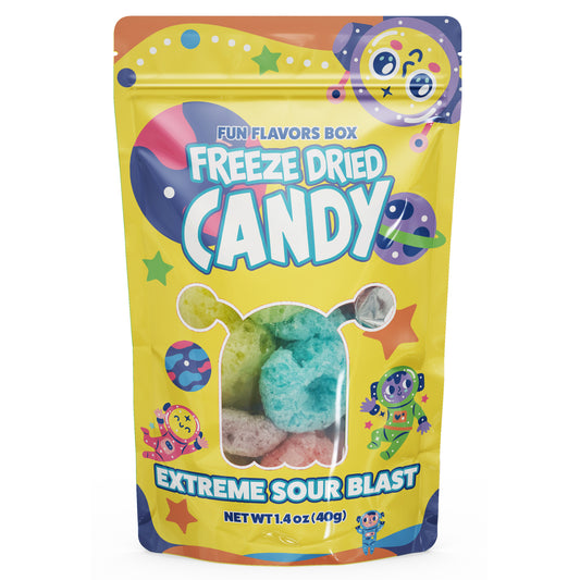 Freeze Dried Candy Extreme Sour Blast Intense Flavor Crunchy Treats 1.4 oz