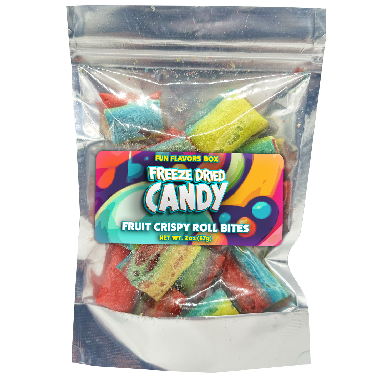 Freeze Dried Candy Fruit Crispy Roll Bites Variety Pack Crunch Candy Snack 2 oz