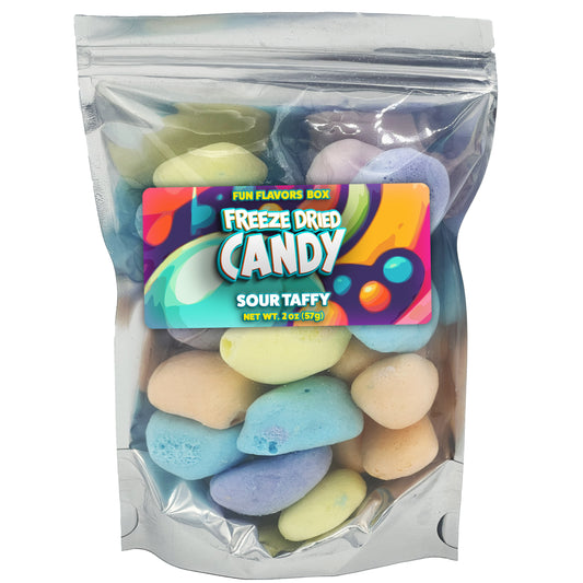 Freeze Dried Candy Sour Saltwater Taffy Crunchy Treats, 2 oz