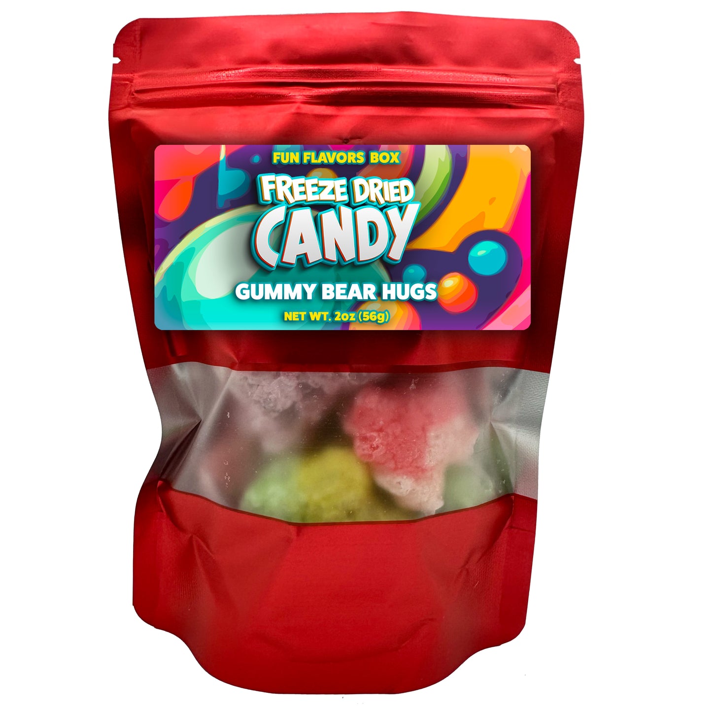 Freeze Dried Candy Gummy Bear Hugs Crunchy Treats 2 oz.