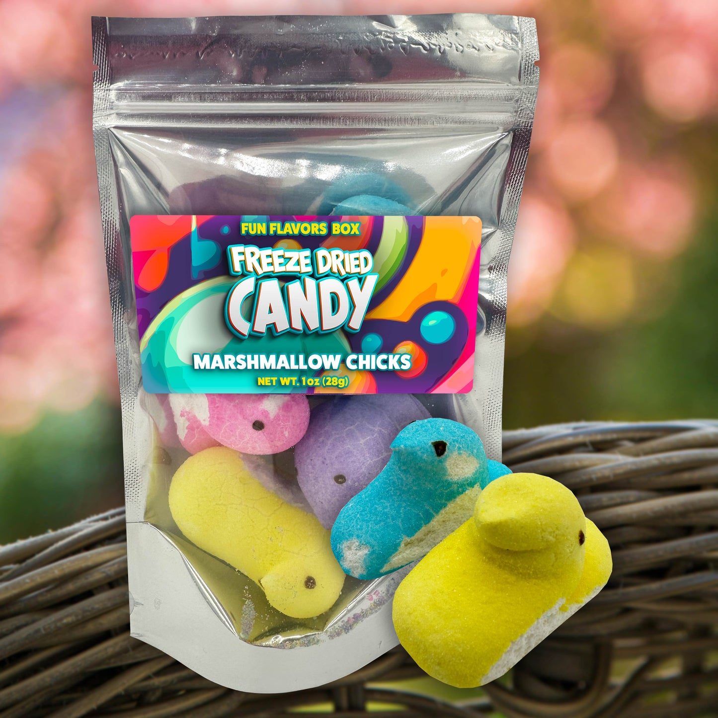 Freeze Dried Candy Marshmallow Chicks Unique Exotic Crunchy Easter Treats 1 oz