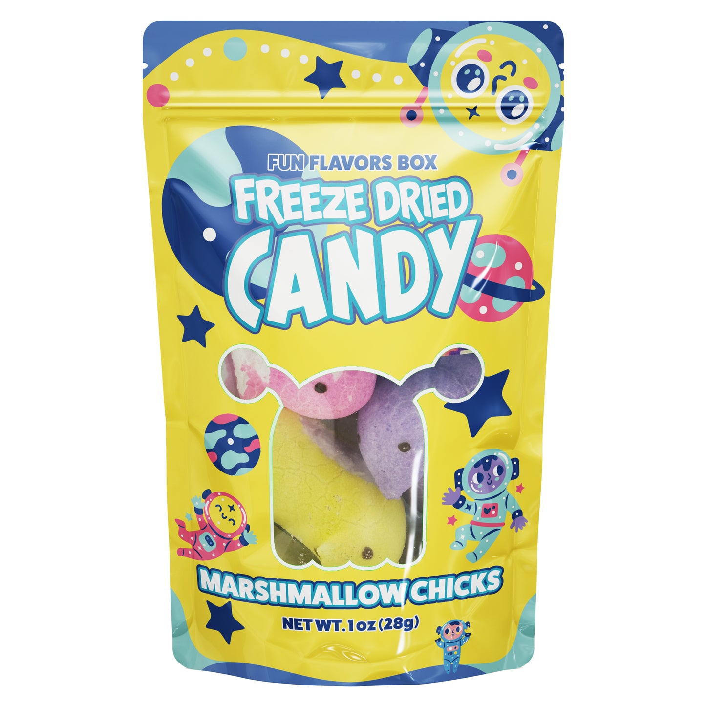 Freeze Dried Candy Marshmallow Chicks Unique Exotic Crunchy Easter Treats 1 oz