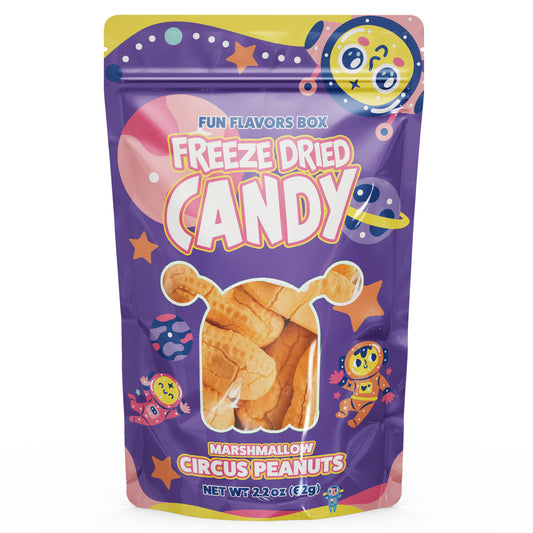 Freeze Dried Candy Marshmallow Circus Peanuts Pack Space Theme Party Gift 2.2 oz