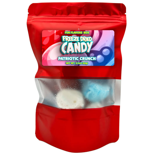 Freeze Dried Candy Berry Vanilla Blue Raspberry Patriotic Crunch Treats 2.2 oz