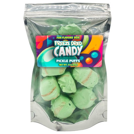 Freeze Dried Candy Pickle Puffs Crunchy Treats Space Snacks Theme Party Favor Gift Idea, 2 oz